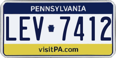 PA license plate LEV7412