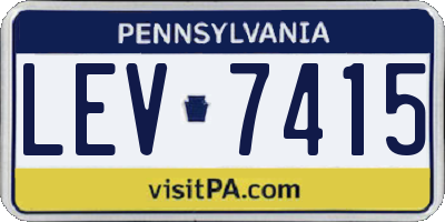 PA license plate LEV7415