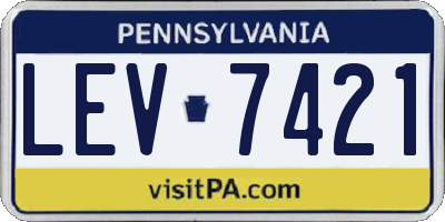 PA license plate LEV7421