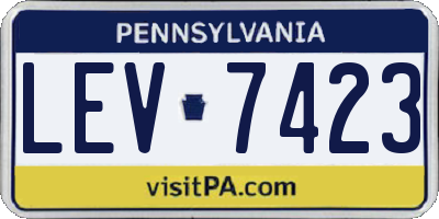 PA license plate LEV7423