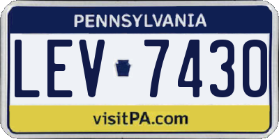 PA license plate LEV7430