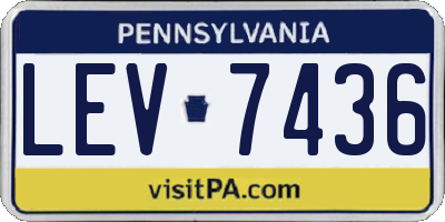 PA license plate LEV7436