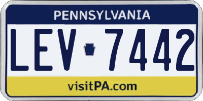 PA license plate LEV7442