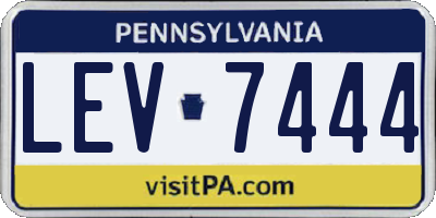 PA license plate LEV7444