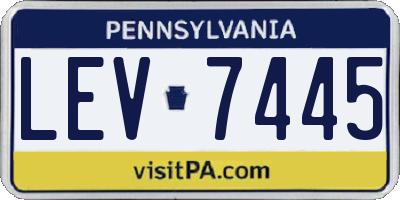 PA license plate LEV7445