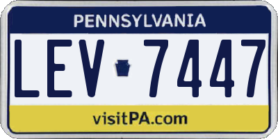 PA license plate LEV7447