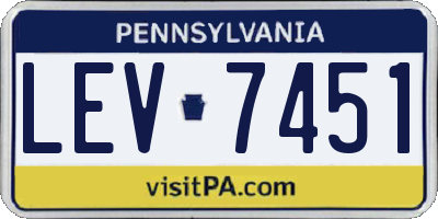PA license plate LEV7451