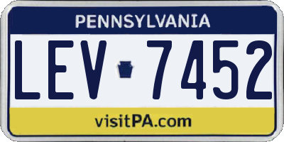 PA license plate LEV7452