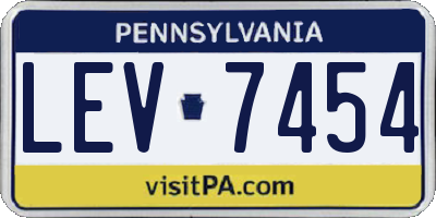 PA license plate LEV7454