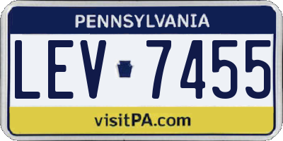 PA license plate LEV7455