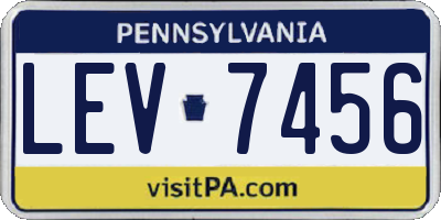 PA license plate LEV7456