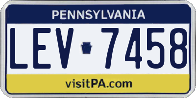 PA license plate LEV7458