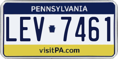 PA license plate LEV7461