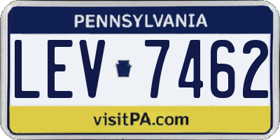 PA license plate LEV7462