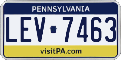 PA license plate LEV7463