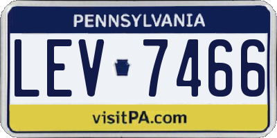 PA license plate LEV7466