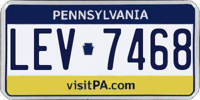PA license plate LEV7468