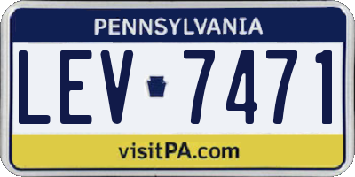 PA license plate LEV7471