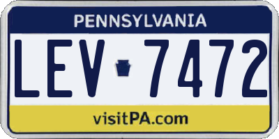 PA license plate LEV7472
