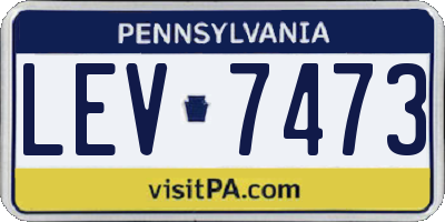 PA license plate LEV7473