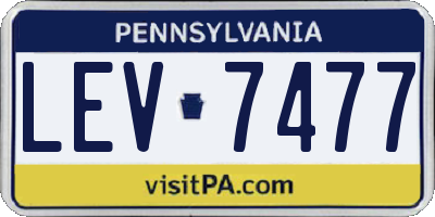 PA license plate LEV7477