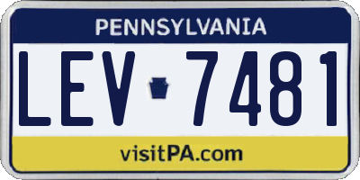 PA license plate LEV7481