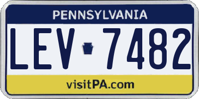 PA license plate LEV7482