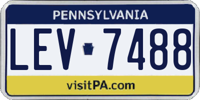 PA license plate LEV7488