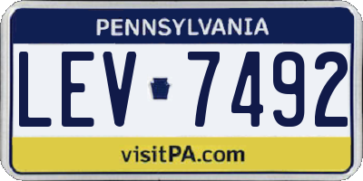 PA license plate LEV7492