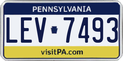 PA license plate LEV7493