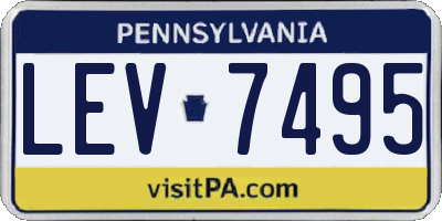PA license plate LEV7495