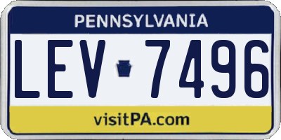 PA license plate LEV7496