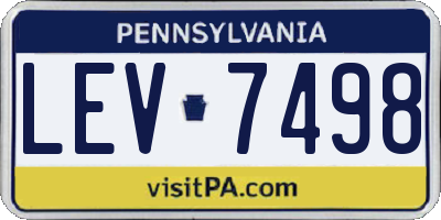 PA license plate LEV7498