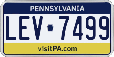 PA license plate LEV7499