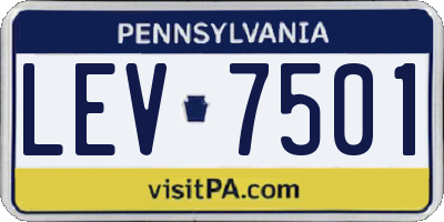 PA license plate LEV7501