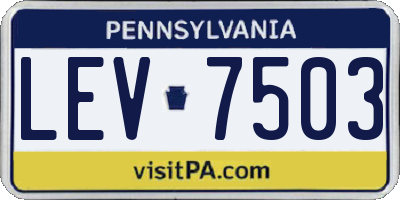 PA license plate LEV7503