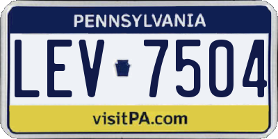 PA license plate LEV7504