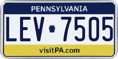 PA license plate LEV7505