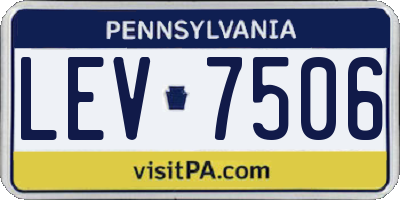 PA license plate LEV7506