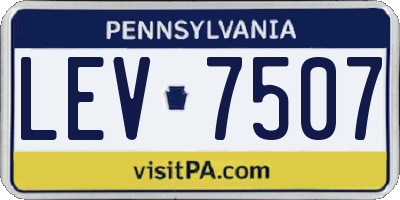 PA license plate LEV7507