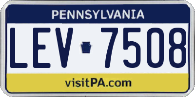 PA license plate LEV7508