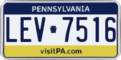 PA license plate LEV7516