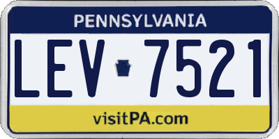 PA license plate LEV7521