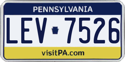 PA license plate LEV7526