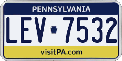 PA license plate LEV7532