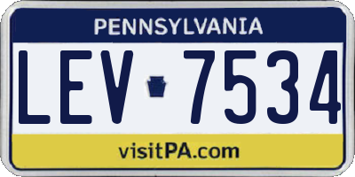 PA license plate LEV7534