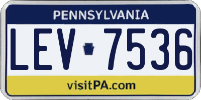 PA license plate LEV7536