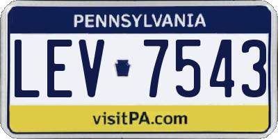 PA license plate LEV7543