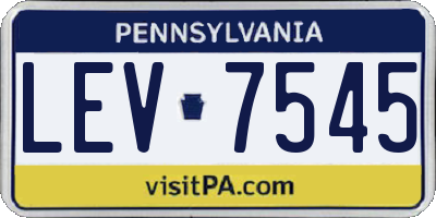 PA license plate LEV7545