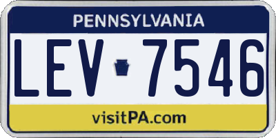 PA license plate LEV7546